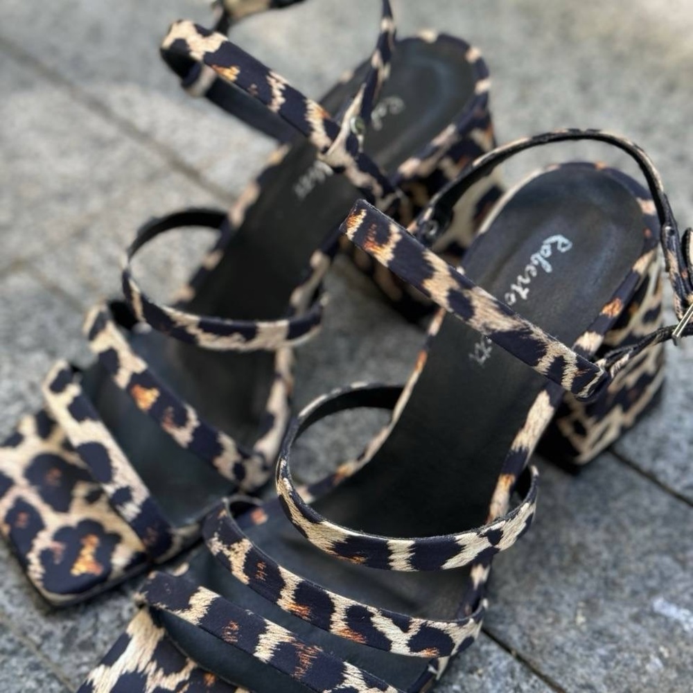 Leo print leather heels 2,5 inch - Picture 5 of 6